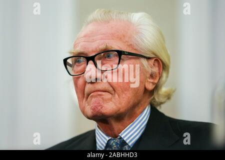 Expelled Conservative grandee, Lord Michael Heseltine attends a Liberal Democrats press conference. Former Deputy Prime Minister endorses Liberal Democrat candidates - Sam Gyimah who is standing in Kensington and Chuka Umunna who is standing for Cities of London & Westminster. Both Liberal Democrat candidates are standing against the Conservatives on anti-brexit manifestos. Stock Photo