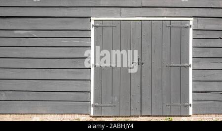 Wooden gates of the old house. Stock Photo