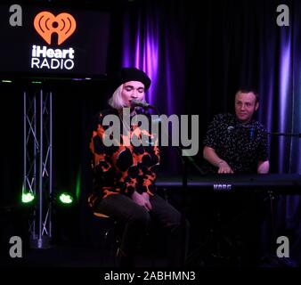 BALA CYNWYD, PA, USA - NOVEMBER 13, 2019: American Indie Rock Band MisterWives Visit Radio 104.5's Performance Theatre. Stock Photo