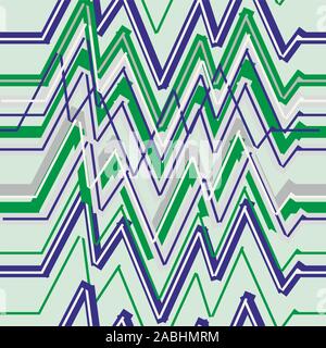 Seamless zigzag geometric pattern. Colorful shapes background. - vector Stock Vector