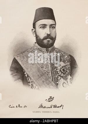 MUHAMMED TAWFIQ PASHA Khedive of Egypt Date: 1852 - 1892 Stock Photo ...