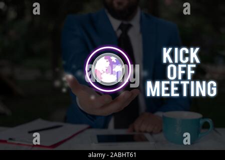 Handwriting text Kick Off Meeting. Concept meaning getting fired from your  team private talking about company Stock Photo - Alamy