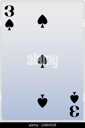 Three of spades playing card design. Vector illustration Stock Vector ...