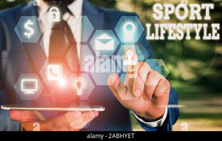 Handwriting text Sport Lifestyle. Conceptual photo athletic lifestyle to get healthy and full of happiness Stock Photo
