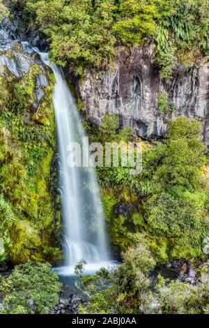 Beautiful Dawson Falls in Egmont National Park, New Zealand Stock Photo