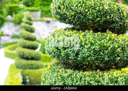 Figure in shape of abstract swirl, park in Europe Stock Photo