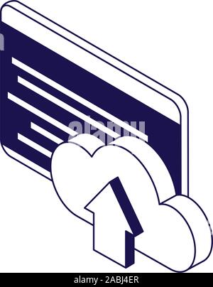 technology screen and cloud storage icon Stock Vector