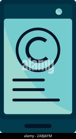 smartphone property intellectual copyright icon vector illustration Stock Vector