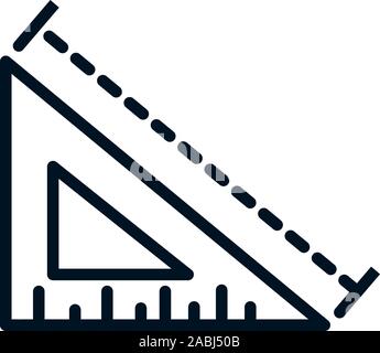 triangle ruler measure architecture icon line style vector illustration Stock Vector