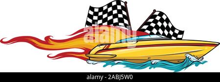 Boat Graphics, Stripe Vinyl Ready vector illustratio Stock Vector