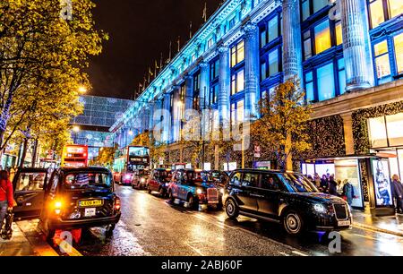 Sefridges Store Oxford Street At Christmas 2019 London UK Stock Photo