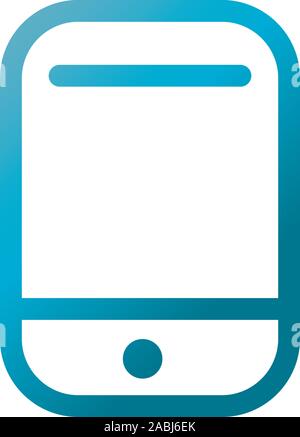 smartphone technology user interface blue gradient vector illustration Stock Vector