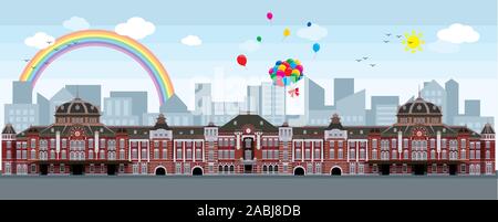 Tokyo Station in japan,vector illustration Stock Photo