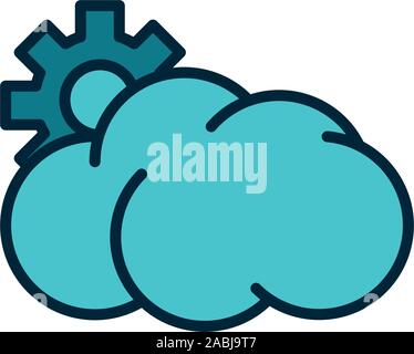 internet of things line and fill icons set vector illustration Stock ...