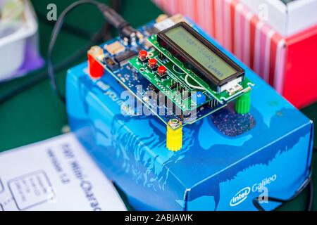 Intel Galileo, Intel's Arduino embedded system board for developer education or IoT maker based on Intel x86 32bits microcontroller show at public sal Stock Photo
