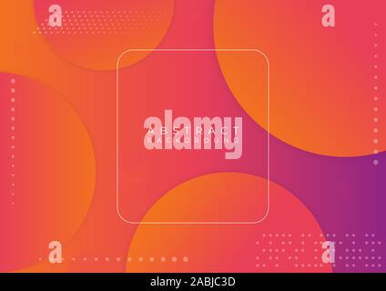 Abstract modern geometric round shape design colorful and halftone style. vector illustration Stock Vector