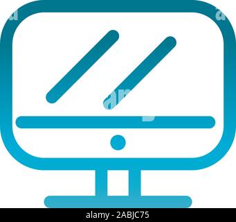 computer monitor user interface blue gradient vector illustration Stock Vector