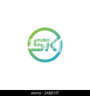 sk logo. modern sk initial logo Stock Photo