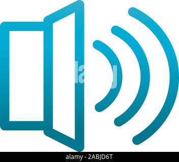 volume sound user interface blue gradient vector illustration Stock Vector