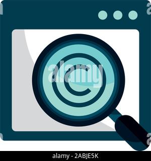 website analysis property intellectual copyright icon vector illustration Stock Vector