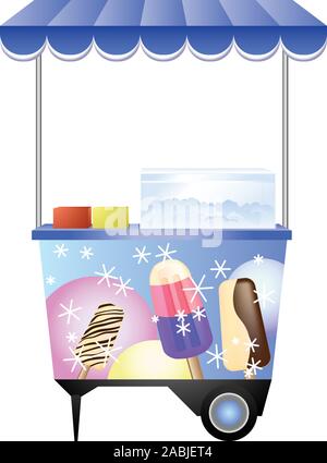 Ice cream street kiosk icon. Cartoon of ice cream street kiosk vector icon for web design isolated on white background Stock Vector