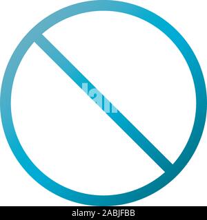 user interface prohibited symbol blue gradient vector illustration Stock Vector