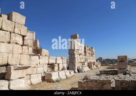 Residential area, Umayyad Palace, Citadel, Ali Ben Al Hussein Street, Jabal Al Qalah, Amman, Jordan, Middle East Stock Photo