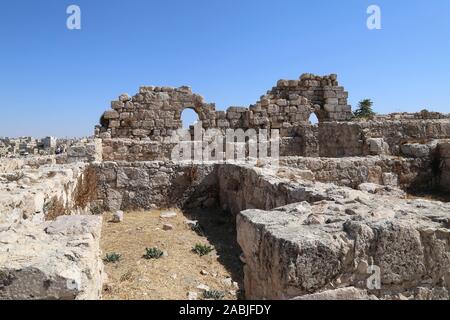 Umayyad Palace, Citadel, Ali Ben Al Hussein Street, Jabal Al Qalah, Amman, Jordan, Middle East Stock Photo