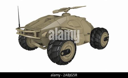 Military vehicle High Mobility Multipurpose Wheeled Isolated, 3d illustration. Stock Photo