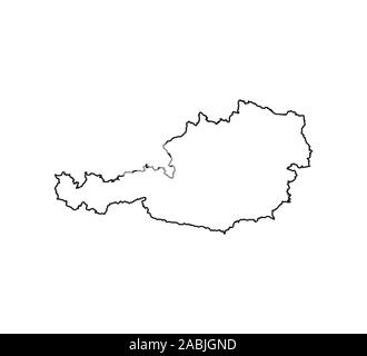 Austria map outline - smooth country shape map vector Stock Vector Art ...