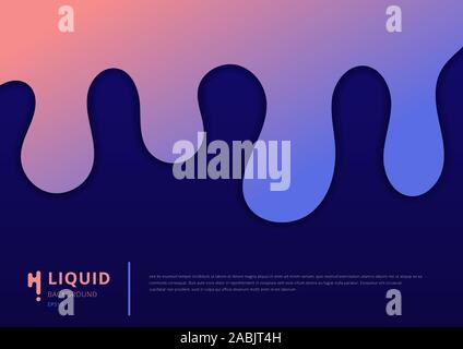 Abstract pink and blue gradient liquid flow background. Vector illustration Stock Vector