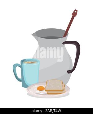 delicious breakfast egg and breads vector design Stock Vector