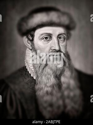 Johannes Gensfleisch zur Laden zum Gutenberg, circa 1400 - 1468, inventor of the printing press Stock Photo