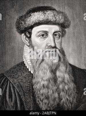 Johannes Gensfleisch zur Laden zum Gutenberg, circa 1400 - 1468, inventor of the printing press Stock Photo