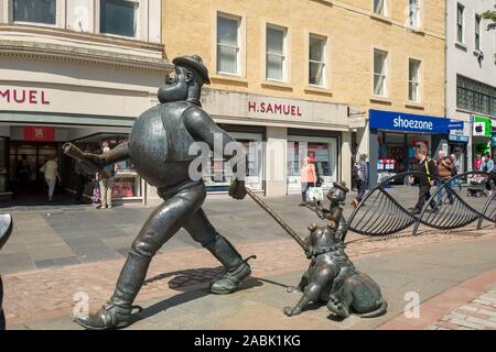 DUNDEE, SCOTLAND, - JUNE, 26, 2019: The Desperate Dan Statue in City Square, Dundee, Scotland. Stock Photo