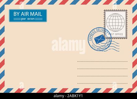 Envelope with postmarks Stock Vector