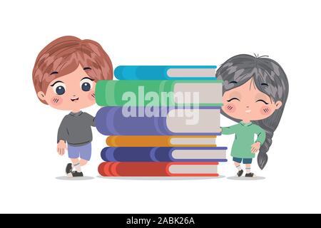 School kids cartoons vector design Stock Vector