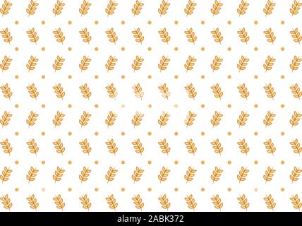 Wallpaper background pattern made of wheat branches. Stock Photo