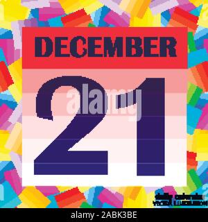 December 21 icon. For planning important day. Banner for holidays and special days. Twenty-first december icon. Vector Illustration. Stock Vector