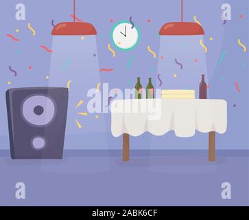 Home design, Party festival celebration holiday birthday decoration enjoyment and entertainment theme Vector illustration Stock Vector