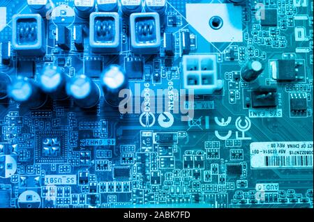 computer chip board macro detail Stock Photo