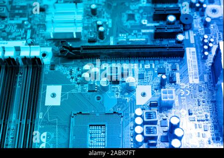 computer chip board macro detail Stock Photo