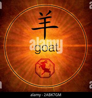 Chinese astrology symbol of Goat Stock Photo