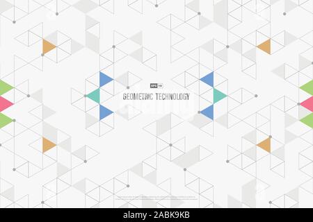 Abstract technology triangles decorative of business minimal design. Use for poster, artwork, ad, template design. illustration vector eps10 Stock Vector
