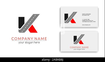 Letter K logo icon design template elements. Road, transport company. vector Stock Vector