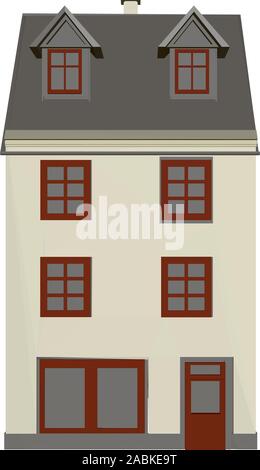 Three-story house icon, flat style Stock Vector Image & Art - Alamy