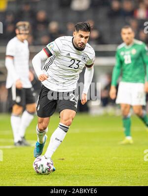 Frankfurt, Deutschland. 19th Nov, 2019. Emre CAN (GER) action. Soccer Laenderspiel, European Championship Qualification, Group C, Germany (GER) - Northern Ireland (NIR) 6: 1, on 19/11/2019 in Frankfurt/Germany. ¬ | usage worldwide Credit: dpa/Alamy Live News Stock Photo