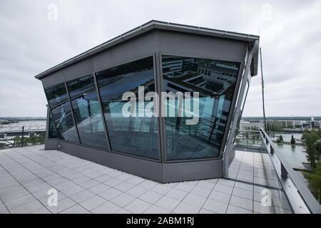 Remains of the former Munich-Riem Airport. The old Tower now houses the Brainlab Tower event location. [automated translation] Stock Photo