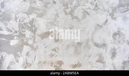 beautiful background from texture closeup decorative venetian stucco on the wall surface gray Stock Photo