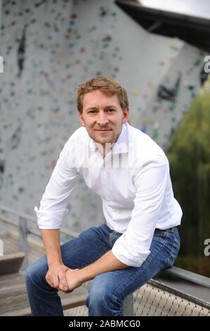 Matthias Ballweg, new first chairman of the Oberland section of the German Alpine Association (DAV), admitted to the climbing centre of the DAV in Thalkirchen. [automated translation] Stock Photo